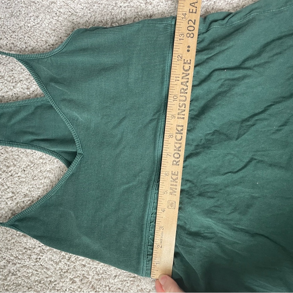 Anthropologie Daily Practice 100% cotton Green Racerback hi-lo dress size Small - Picture 12 of 16